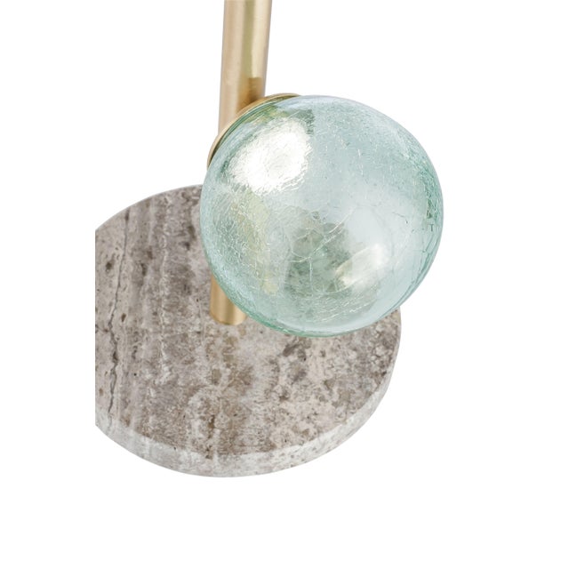 Modern New "Craquele/T" Handmade Sculpture Table Lamp With Art Glass For Sale - Image 3 of 8