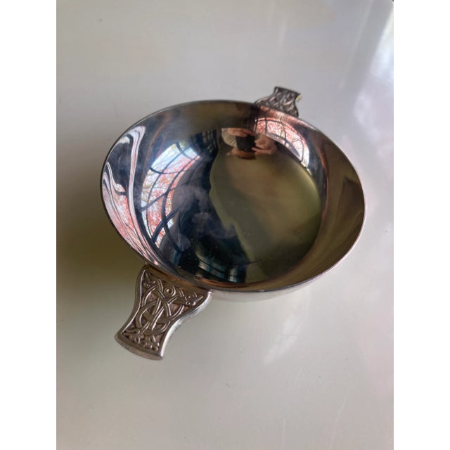1990s 1990s The Quaich Co. Scotland Ltd Silver Plated Celtic Whisky Bowl For Sale - Image 5 of 10