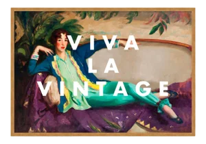 Viva La Vintage by Lara Fowler in Gold Framed Paper, Small Art Print