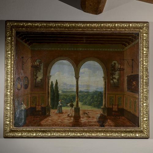 Textile View from the 1900s, Oil on Canvas, Framed For Sale - Image 7 of 7