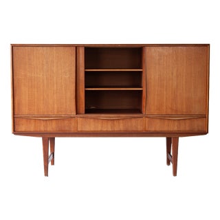 Mid-Century Danish Modern Highboard in Teak, 1960s For Sale