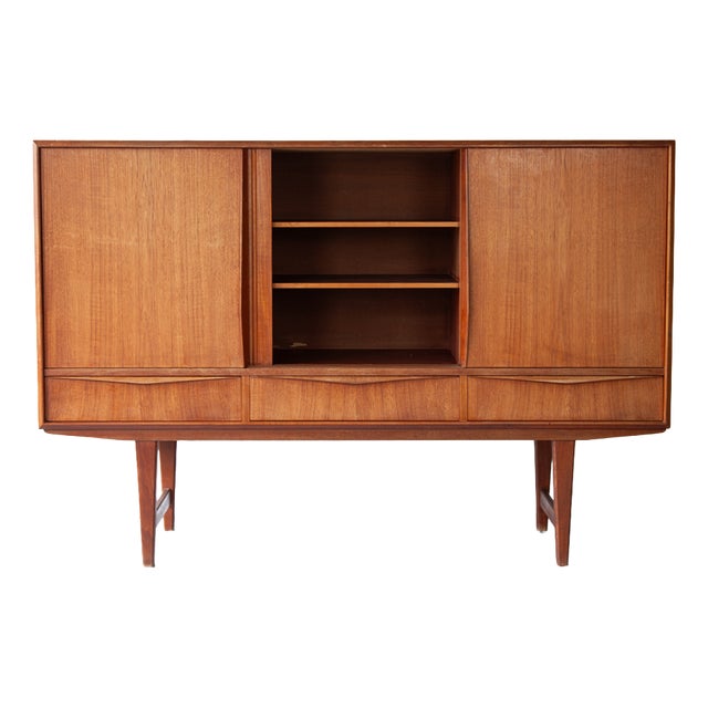 Mid-Century Danish Modern Highboard in Teak, 1960s For Sale
