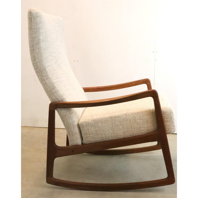 Vintage Rocking Chair attributed to Ole Wanscher for France & Søn / France & Daverkosen For Sale - Image 14 of 18