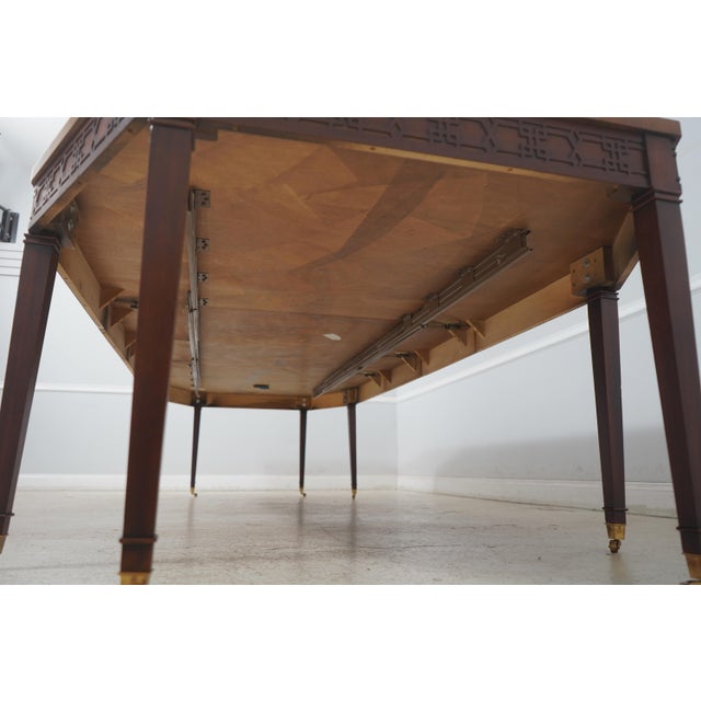 Henredon Large Mahogany Chippendale Dining Room Table For Sale - Image 11 of 12