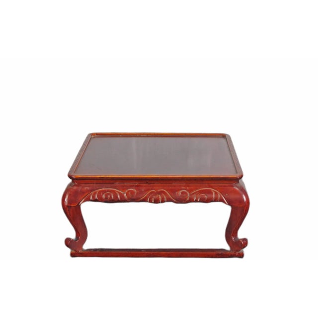 Wood 2000s Red Wooden Tray With Legs For Sale - Image 7 of 7