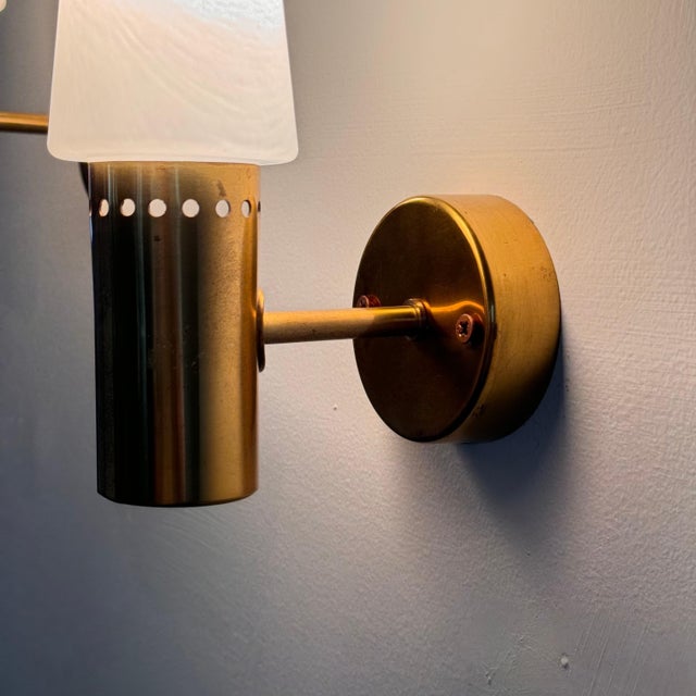 Brass and White Opaline Glass Wall Lights from Hans-Agne Jakobsson Ab Markaryd, Sweden, 1960s, Set of 2 For Sale - Image 12 of 18