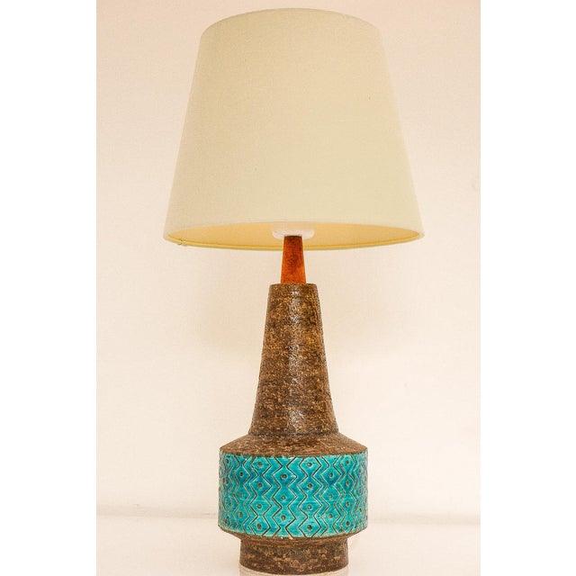 Bitossi Pottery Lamp in Rimini Blue Ceramic by Aldo Londi, Italy, 1970s For Sale - Image 18 of 18