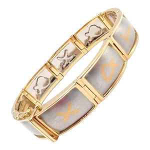 Tiffany & Co. Paloma Picasso Signature Yellow Gold Platinum Panel Link Bracelet