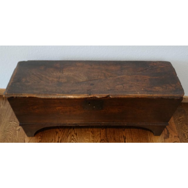 18th-Century English George III Six Board Elm Coffer Chest For Sale - Image 10 of 13