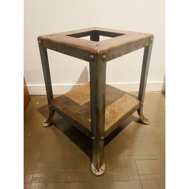 Modern Vintage Industrial Metal Pedestal Table Base For Sale - Image 3 of 7