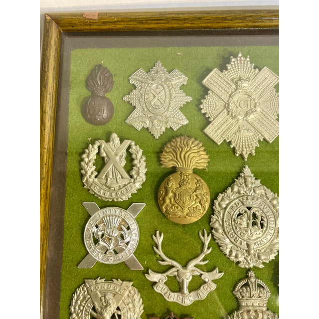 Antique Victorian Shadow Box Framed Set of 29 Scottish Military Regimental Badges For Sale - Image 14 of 18