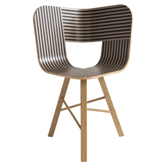 Tria Chair with Striped Seat by Colé Italia For Sale