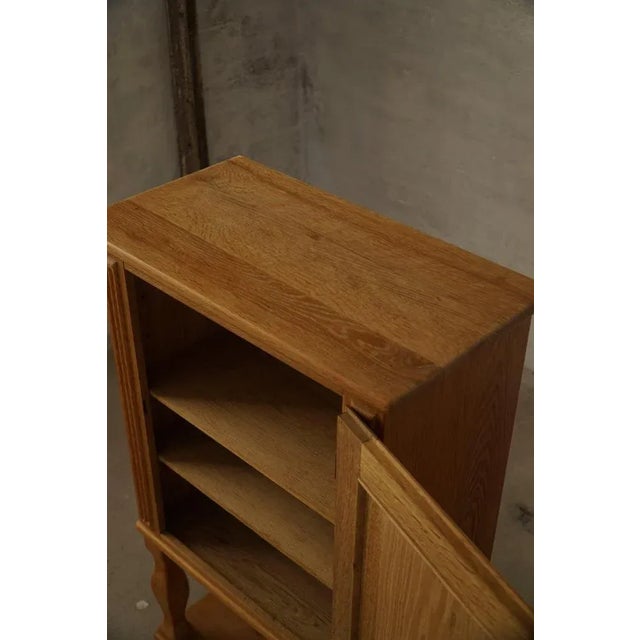 Mid-Century Modern Sculptural Carved Oak Cabinet, Denmark, 1950s For Sale - Image 10 of 18