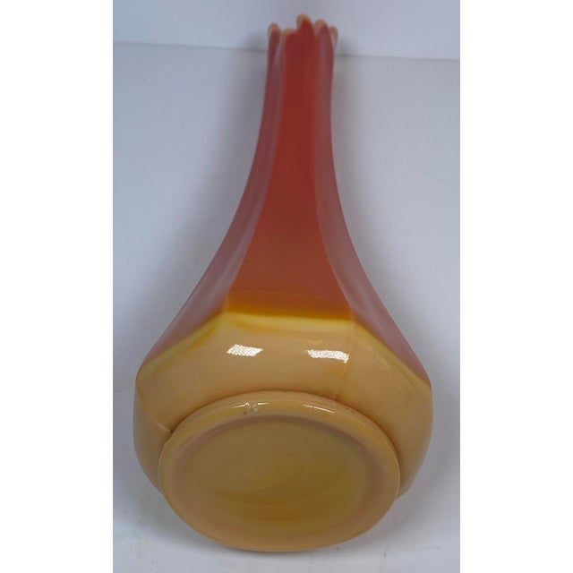 Pair of Bright Orange l.e. Smith Bittersweet Vases For Sale - Image 9 of 14