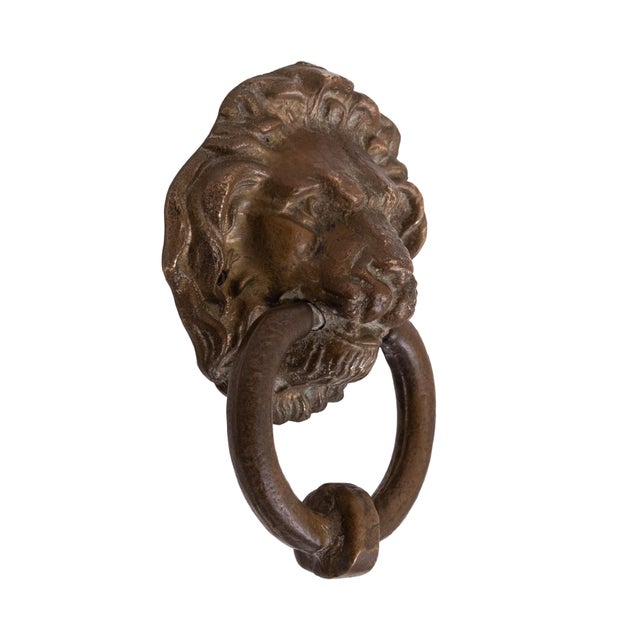 Antique Bronze Lions Head Door Knocker, 1880s For Sale - Image 3 of 8