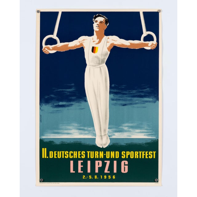 Modern II Deutsches Turn und Sportfest Leipzig Sports Poster by Bredow, 1956 For Sale - Image 3 of 9