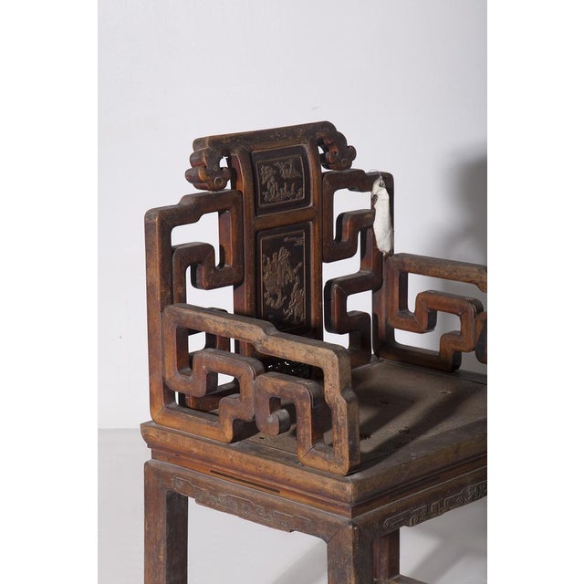 Chinese Qing Rose Chair, 1860s For Sale - Image 9 of 11
