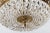 Metal 1950s Two Tier Crystal & Brass Hanging Basket Chandelier For Sale - Image 7 of 12