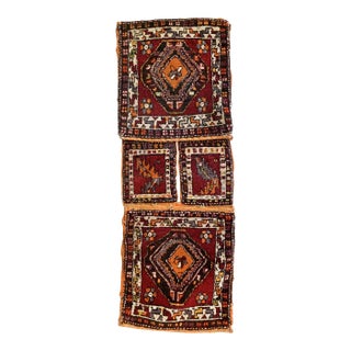 Antique Persian Hand-Knotted Qashqai Saddlebag Textile For Sale