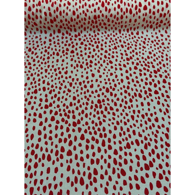 2020s Brunschwig Fils Paule Marrot “La Pluie” Fabric 8 Yards Cotton in Red For Sale - Image 5 of 7