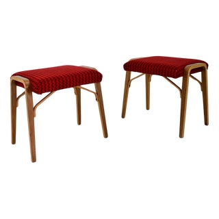 Set of Beech Stools by Ludvik Volak attributed to Drevopodnik Holesov, Czechoslovakia, 1960s For Sale