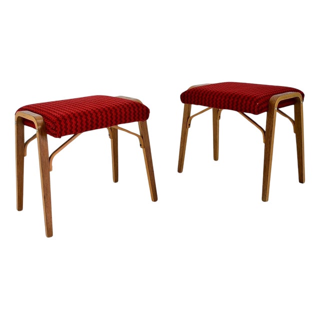 Set of Beech Stools by Ludvik Volak attributed to Drevopodnik Holesov, Czechoslovakia, 1960s For Sale
