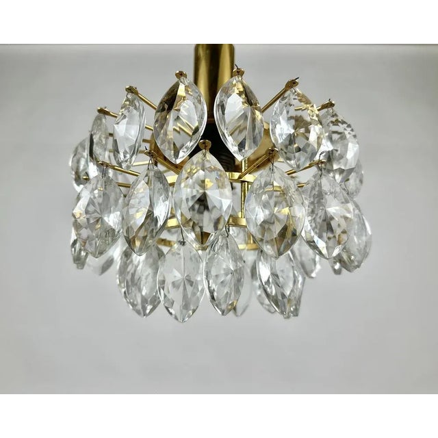 Vintage Hanging Lamp in Crystal and Brass, 1960s For Sale - Image 6 of 10