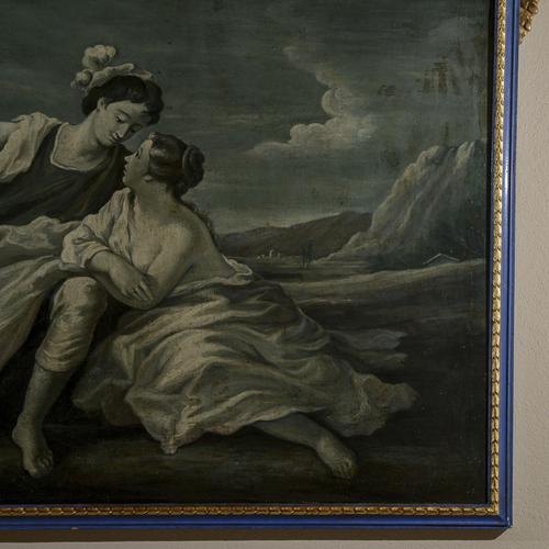 Gallant Scene, Oil on Canvas, Framed For Sale - Image 3 of 9