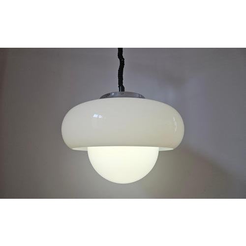 Glass Large Mid-Century Space Age Meblo Pendant from Guzzini, Italy, 1970s For Sale - Image 7 of 12