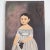 American American Primitive School Reproduction Oil Painting | Portrait of a Girl For Sale - Image 3 of 9