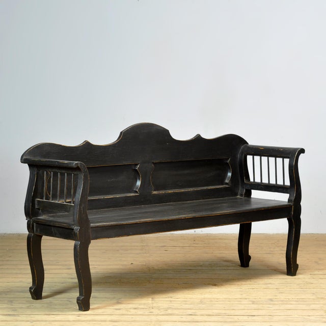 Rustic Antique Pine Bench, 1900s For Sale - Image 3 of 14