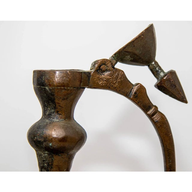 Antique Islamic Qajar Persian Copper Ewer 19th Century For Sale - Image 12 of 12