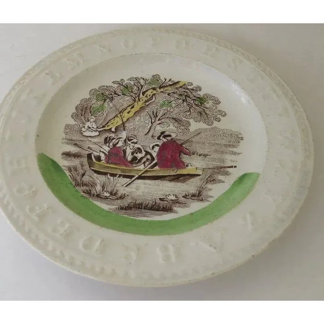 Mid-Century Modern Mid 19th Century English Child's Alphabet Plate by Edge Malkin For Sale - Image 3 of 7