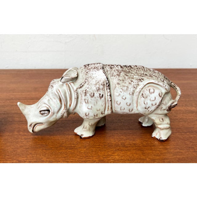 German Studio Pottery Camel and Rhino Figures from Hamelner Töpferei, 1970s, Set of 2 For Sale - Image 11 of 18
