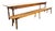Vintage Long Rectangular Fruitwood Farmhouse Table and Bench, 1940s, Set of 2 For Sale