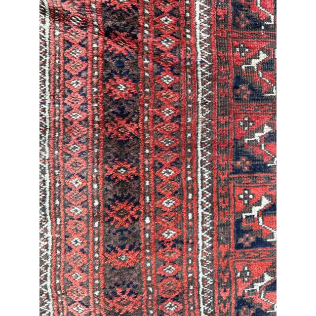 Blue Antique Distressed Turkmen Rug, 1890s For Sale - Image 8 of 18