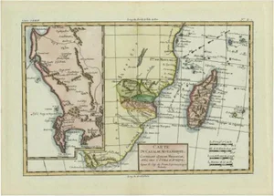 Antique Map of Mozambique and Cape of Good Hope with Kingdom Monomotapa, 1780