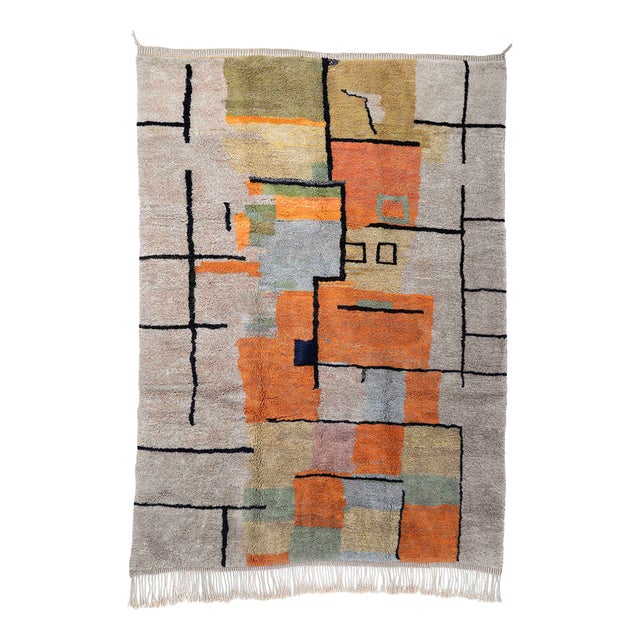 Hand-Knotted Wool Rug by Azele Studio For Sale