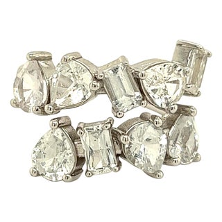 Natural Sapphire Ring 14k W Gold 5.76 TCW Certified For Sale