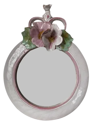 Round Ceramic Mirror, 1970s