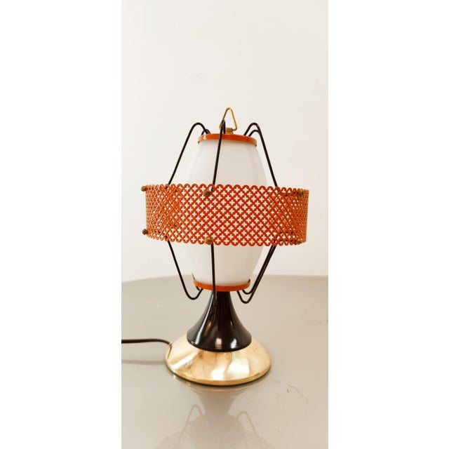 Black Space Age Gold Orange Table Lamp For Sale - Image 8 of 11