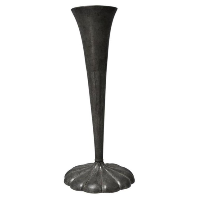 Art Deco Danish Pewter Trumpet Vase attributed to Just Andersen, 1930s For Sale - Image 6 of 6