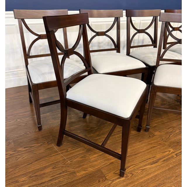 Set of Eight Adams Style Mahogany Dining Chairs by Leighton Hall - Showroom Samples For Sale - Image 10 of 14