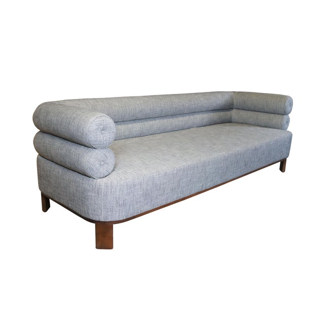 Contemporary Brigette Romanek Mitchell Gold + Bob Williams Art Deco Style Modern Lucy Sofa For Sale - Image 3 of 12