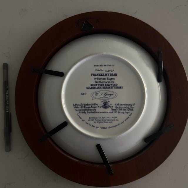 Frankly, My Dear Gone With The Wind Golden Anniversary Collector Plate