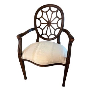 1990s Ethan Allen, Hepplewhite-Style Spider Back Armchair For Sale