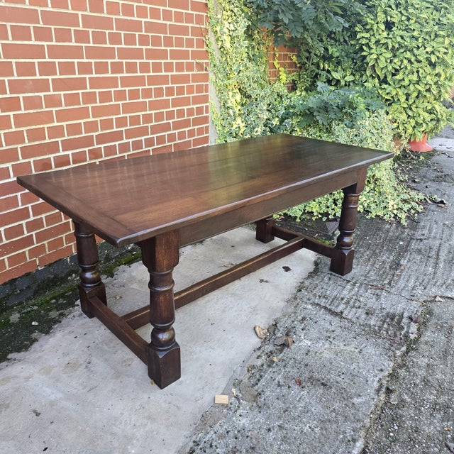 Vintage Farmhouse Kiitchen Refrectory Dining Table in Oak, 1920 For Sale - Image 16 of 18