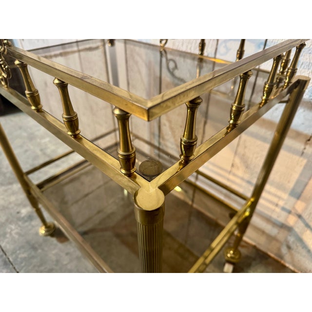 Vintage French Brass Drinks Trolley, 1950 For Sale - Image 11 of 17