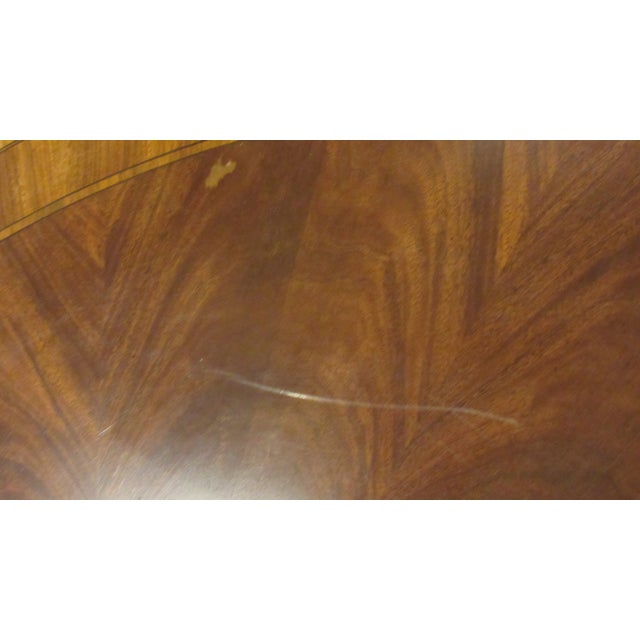 1990s 1990s Ethan Allen Flame Mahogany Round Kitchen Dining Room Table Amazing For Sale - Image 5 of 12