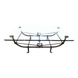 Late 20th Century Giacometti Inspired Wrought Iron Coffee Table For Sale